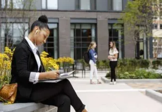 A Marymount student on campus